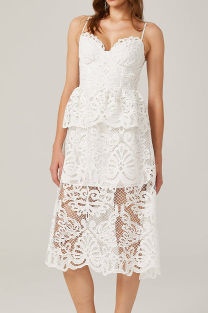 Austen guipure-lace midi dress