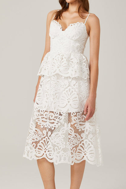 Austen guipure-lace midi dress