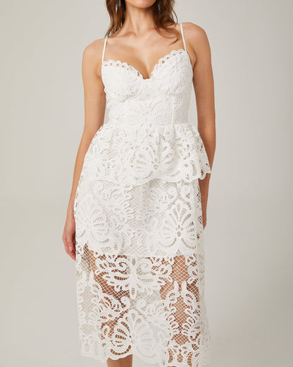 Austen guipure-lace midi dress