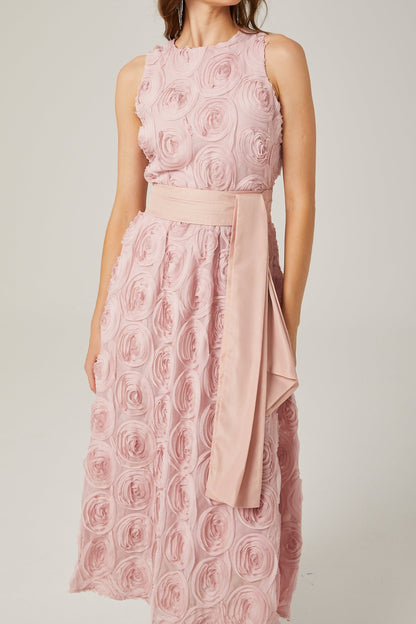 Paulette pink floral tie-waist midi dress