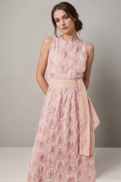 Paulette pink floral tie-waist midi dress