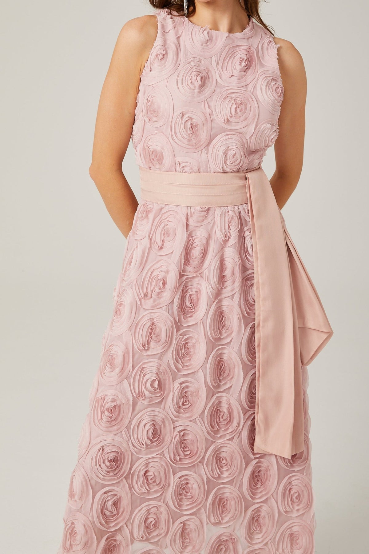 Paulette pink floral tie-waist midi dress
