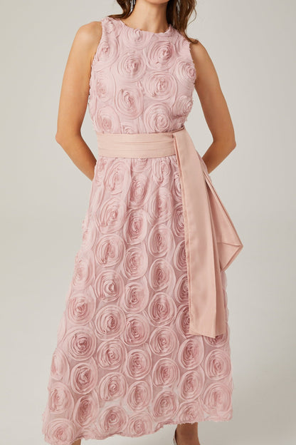 Paulette pink floral tie-waist midi dress