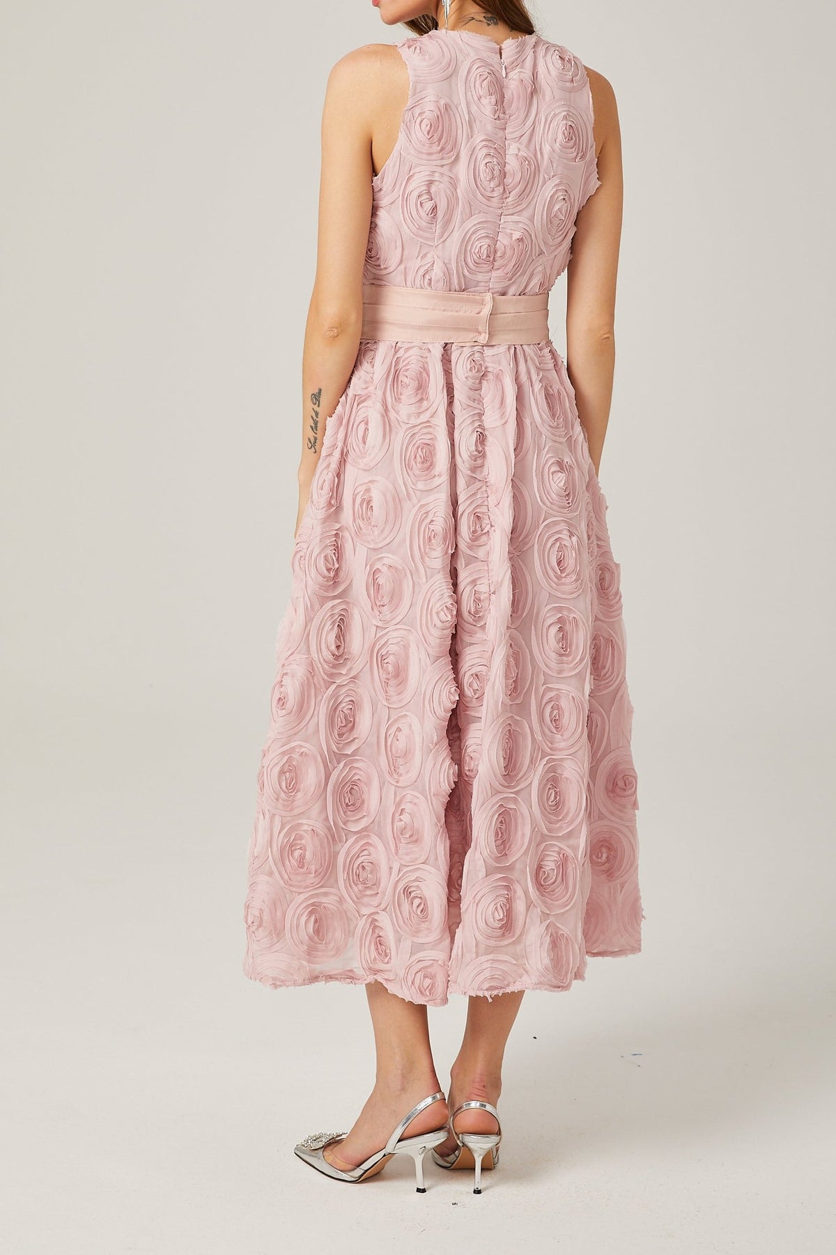 Paulette pink floral tie-waist midi dress