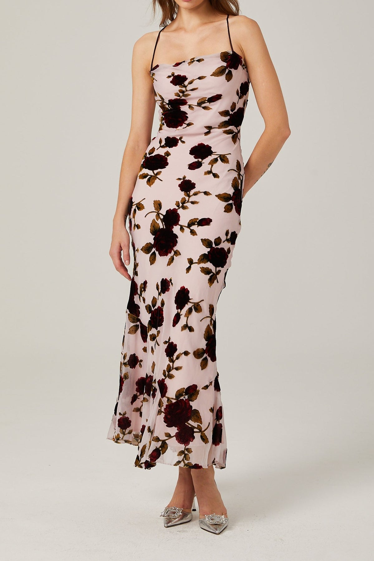 Lore backless floral maxi dress