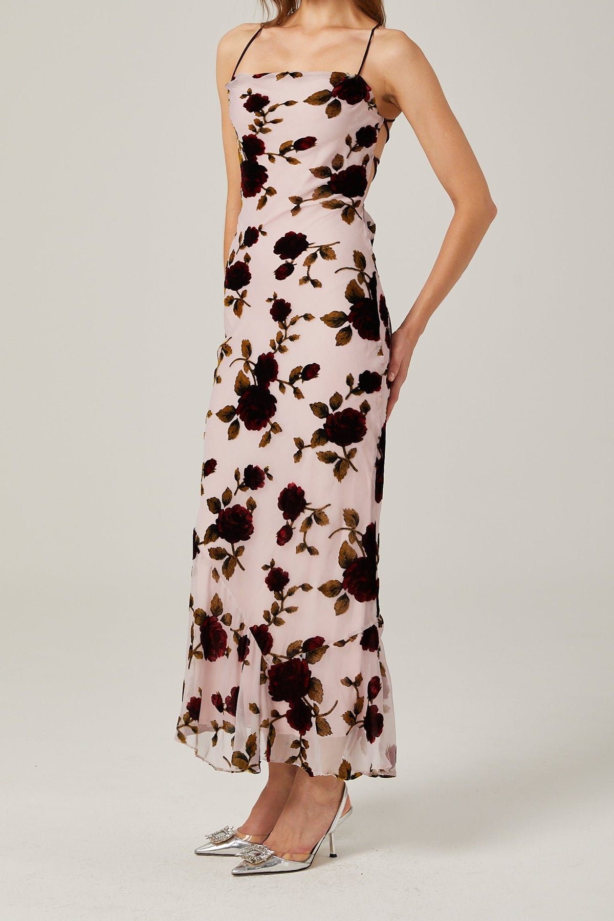 Lore backless floral maxi dress