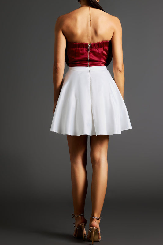 Neela 3d Flower Strapless Waist Mini Dress