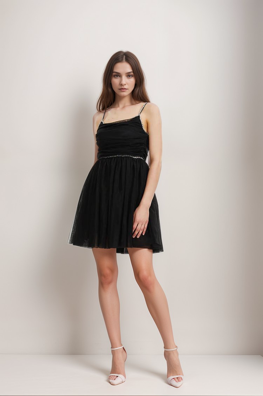 Catriona embellished tulle mini dress