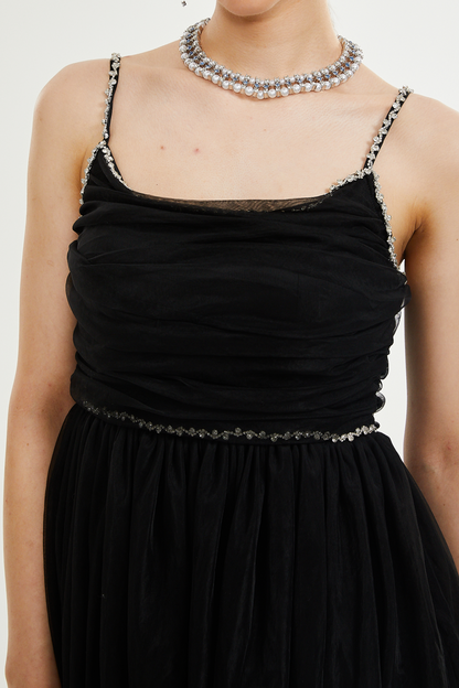Catriona embellished tulle mini dress