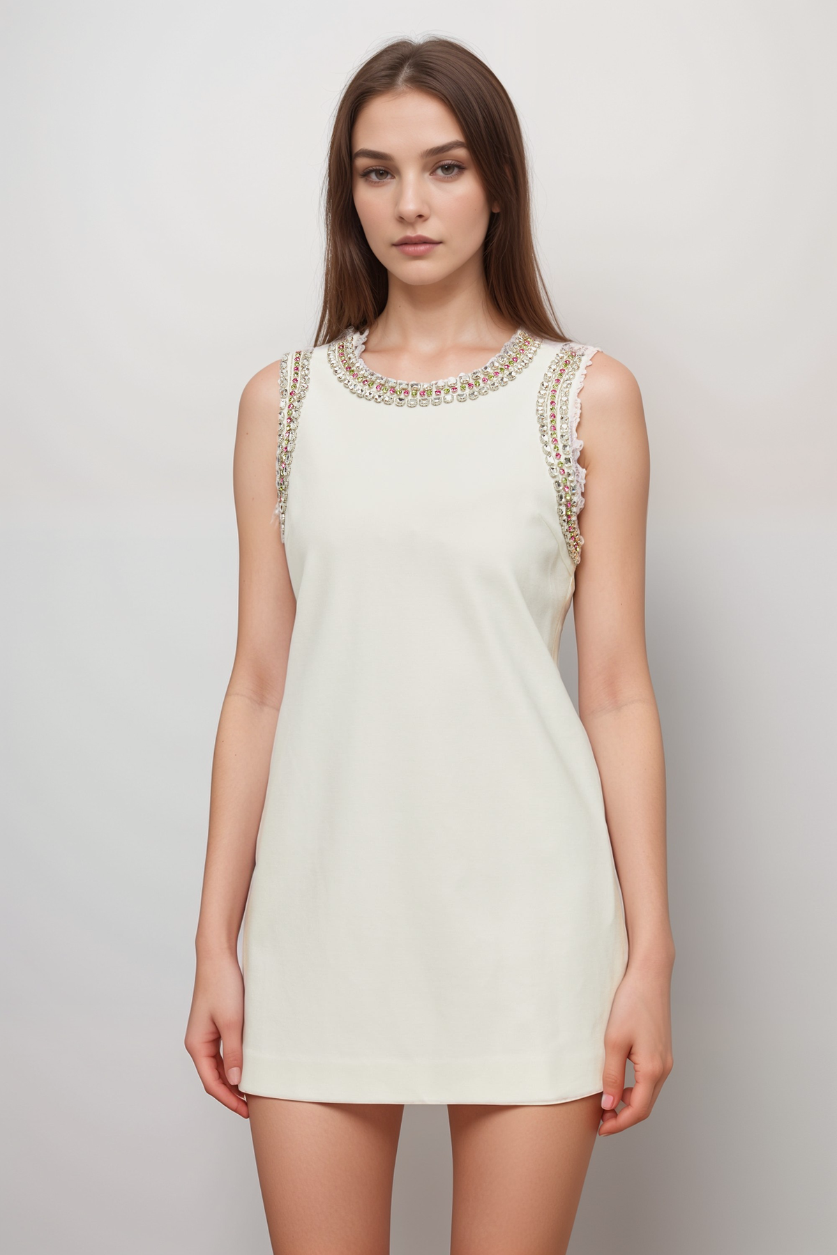 Émilie crystal-embellished mini dress