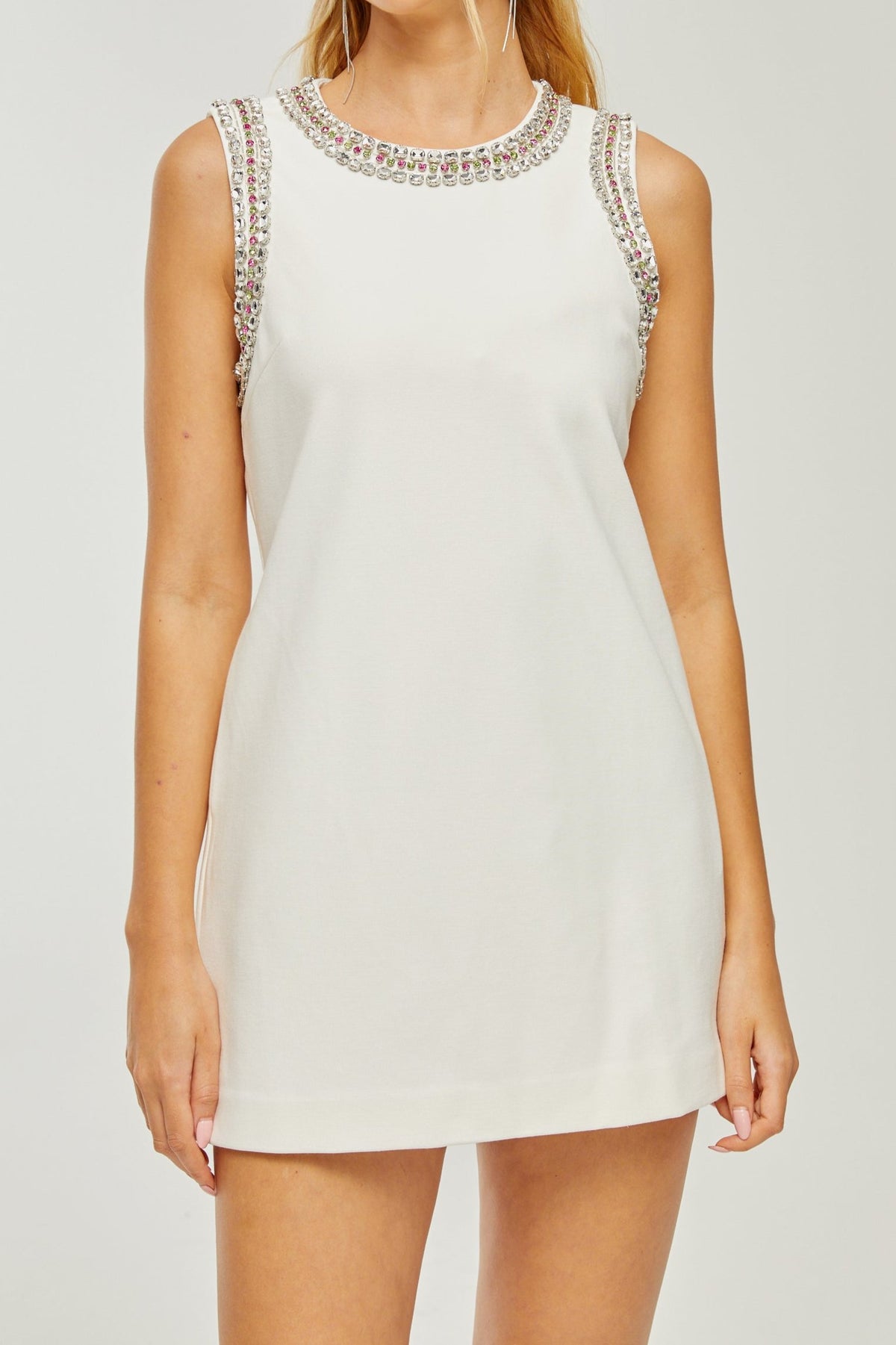Émilie crystal-embellished mini dress