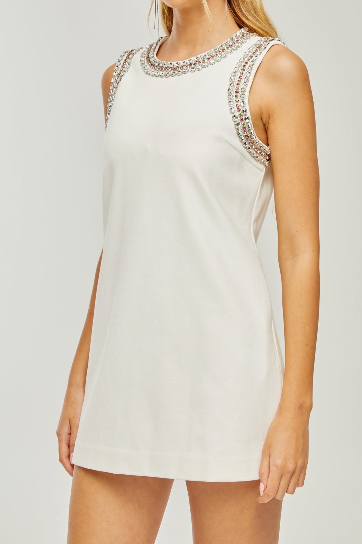 Émilie crystal-embellished mini dress