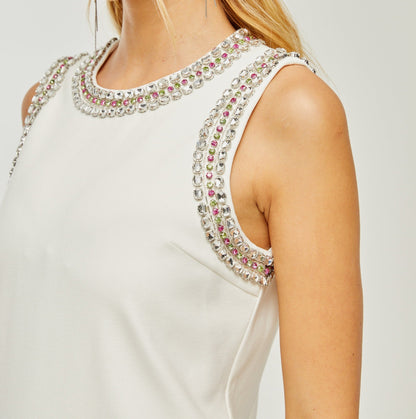 Émilie crystal-embellished mini dress