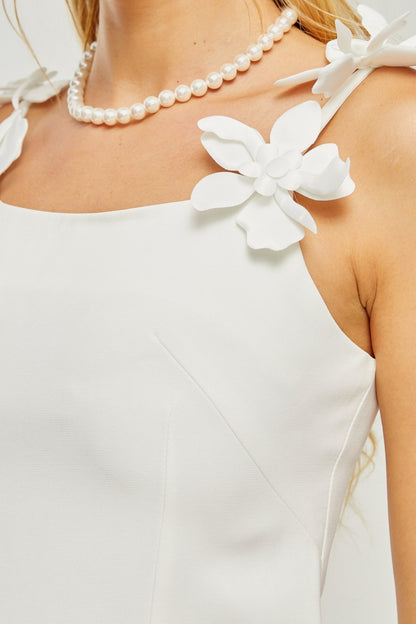 Margot faux-flower mini dress