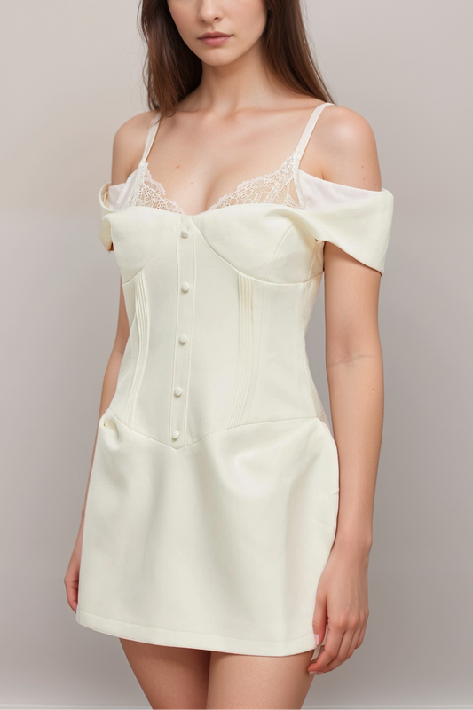 Kelly lace-detail mini dress