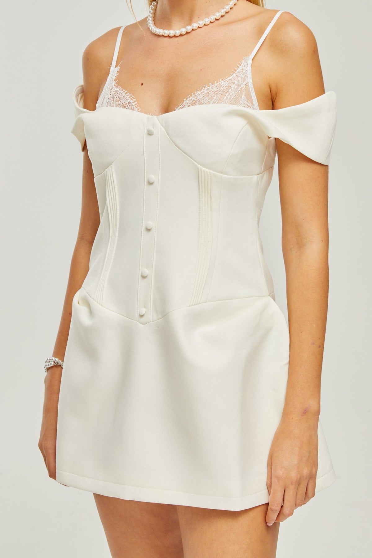 Kelly lace-detail mini dress