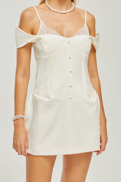 Kelly lace-detail mini dress