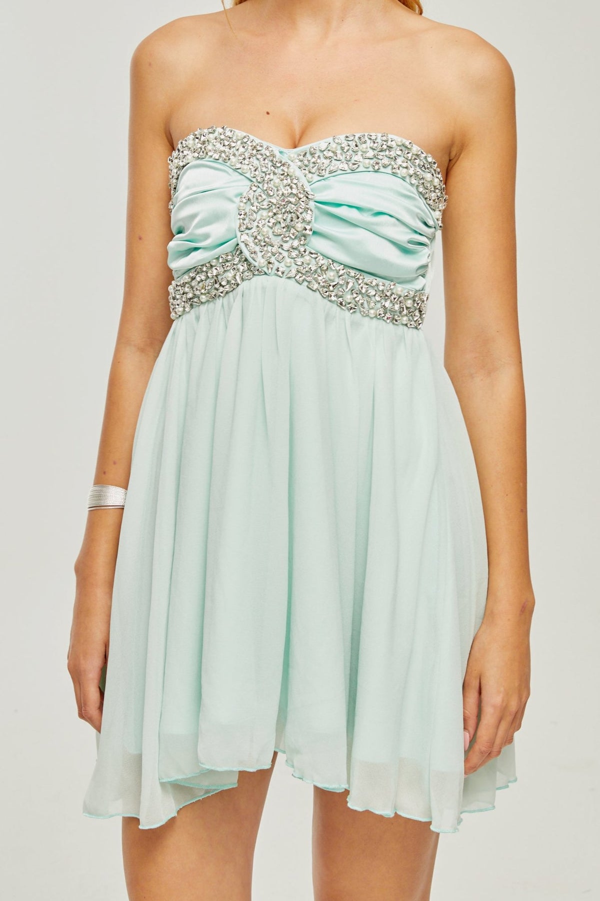 Priscille crystal-embellished off-shoulder dress