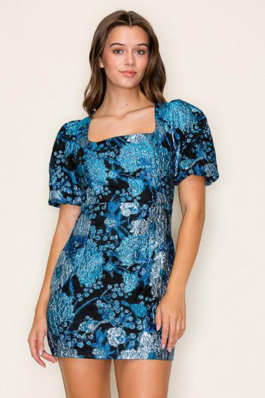 molly jacquard backless mini dress