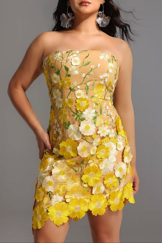 Kimmi Sleeveless Flowers Mini Dress