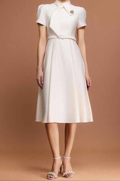 josephine Short Sleeves Diamond Midi Dress