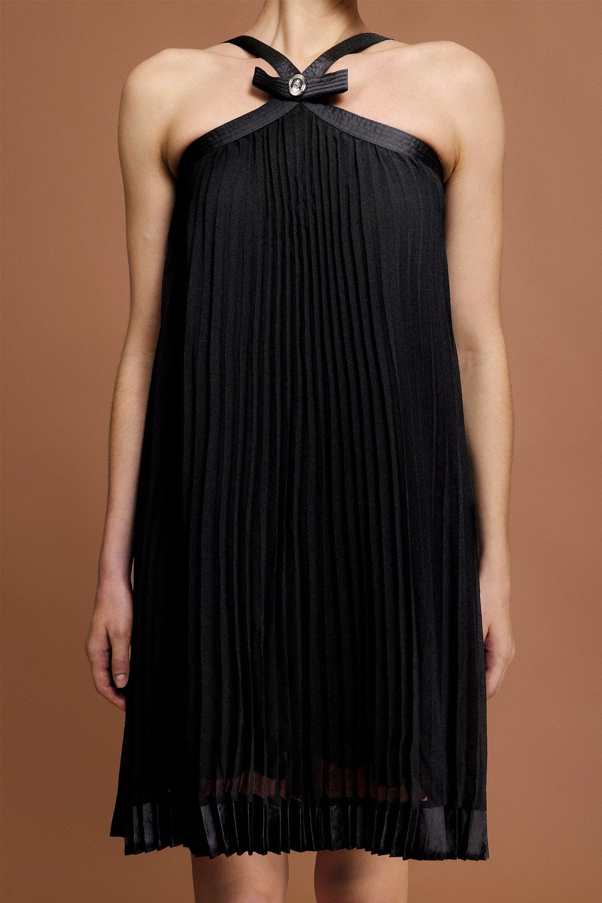 jessica Sleeveless Bowknot Folds Mini Dress