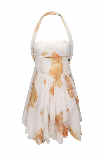Takala Floral Halter Backless Mini Dress