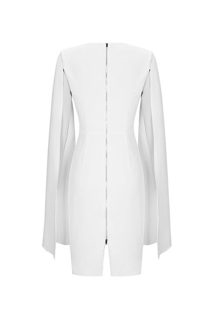 Crepe Twist Bodycon midi dress in white