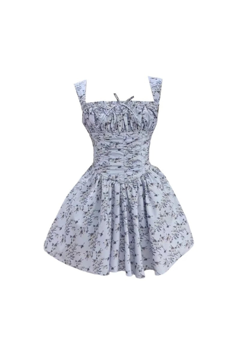 lesley blue floral print mini dress with bloomers