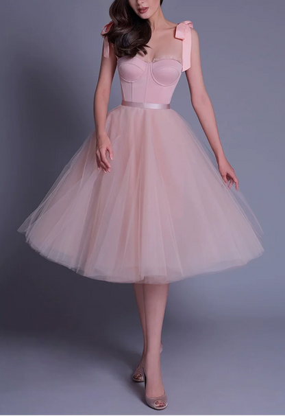 pink umbrella midi dress