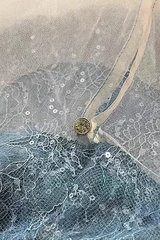 BLUE BEADED LACE DRESS