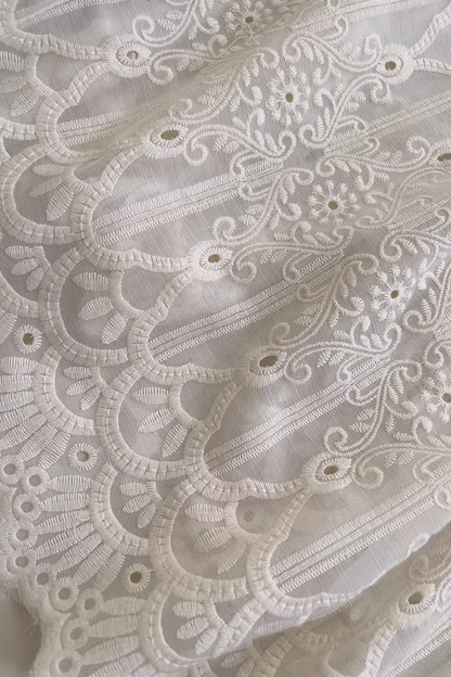 A-line Leg Of Mutton Sleeved Lace Midi Dress
