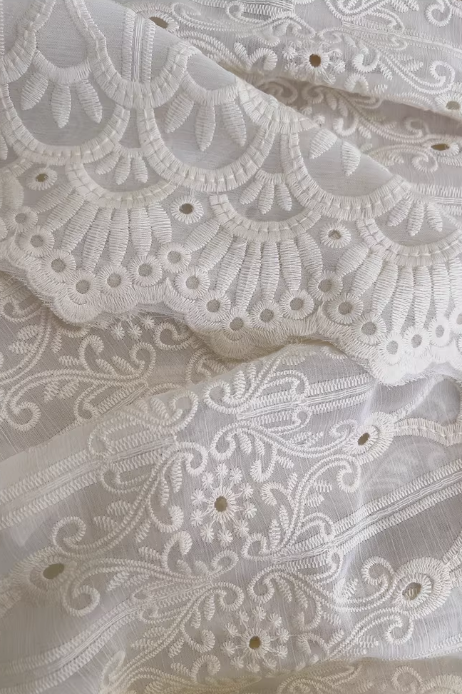 A-line Leg Of Mutton Sleeved Lace Midi Dress