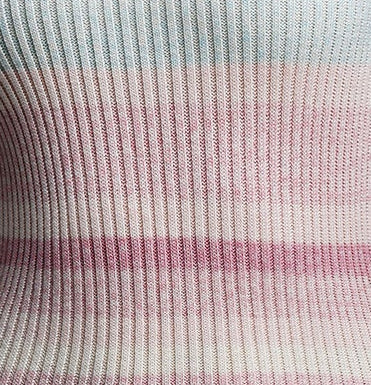 Pastel Pink Gradient Stripe Rib Knit Scoop Neck Sleeveless Midi Bodycon Dress