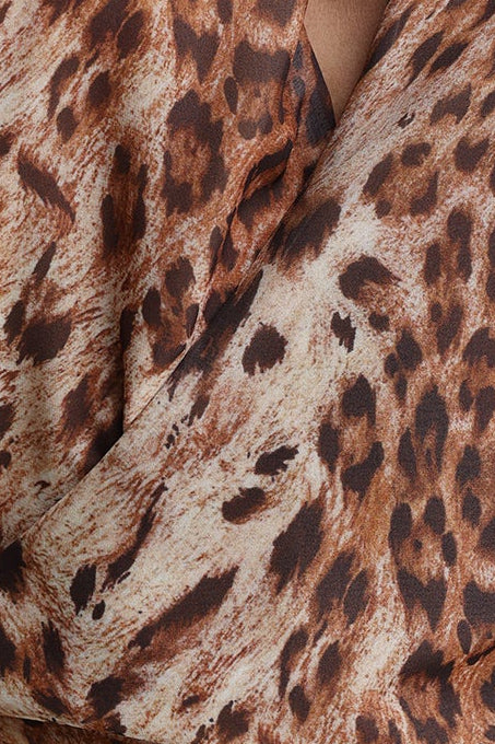 Leopard Print Halter Backless Wrap Cami Top