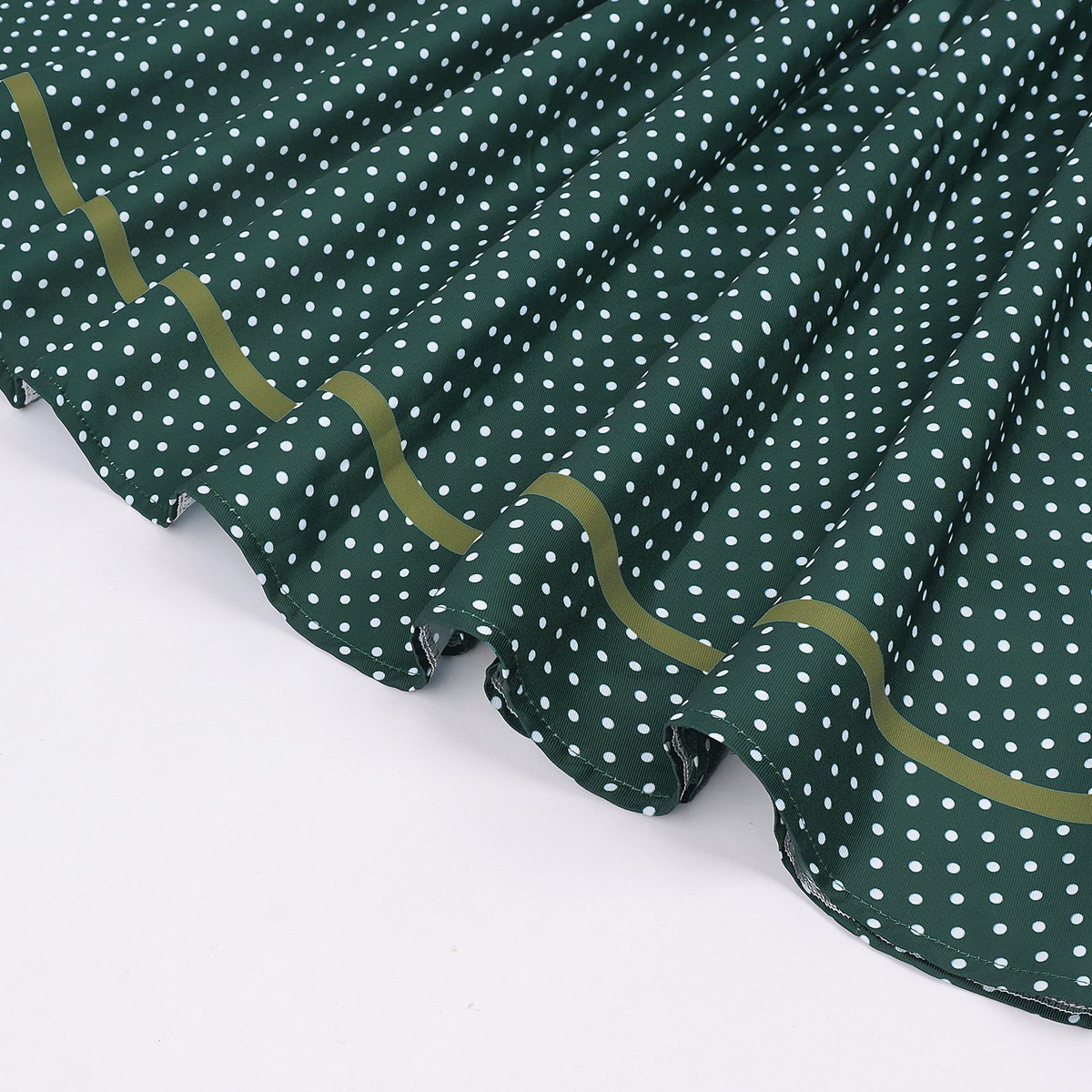 forest green cotton-blend woven fit-and-flare dirndl dress set