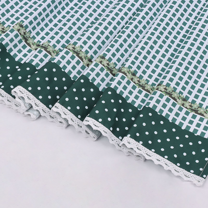forest green cotton-blend woven fit-and-flare dirndl dress set
