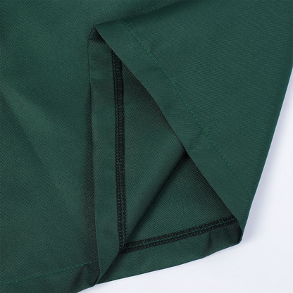 dark green satin-finish polyester or silk blend fit-and-flare dirndl set