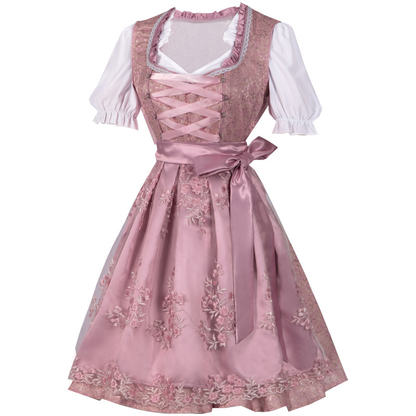Dusty pink Jacquard/brocade Fit-and-flare Dirndl set