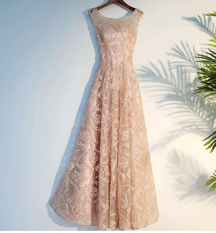 Queena Elegant  Evening Gown maxi dress— Champagne