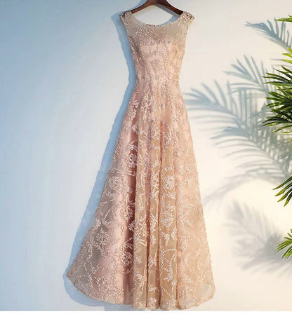 Queena Elegant  Evening Gown maxi dress— Champagne