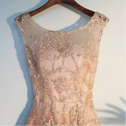 Queena Elegant  Evening Gown maxi dress— Champagne