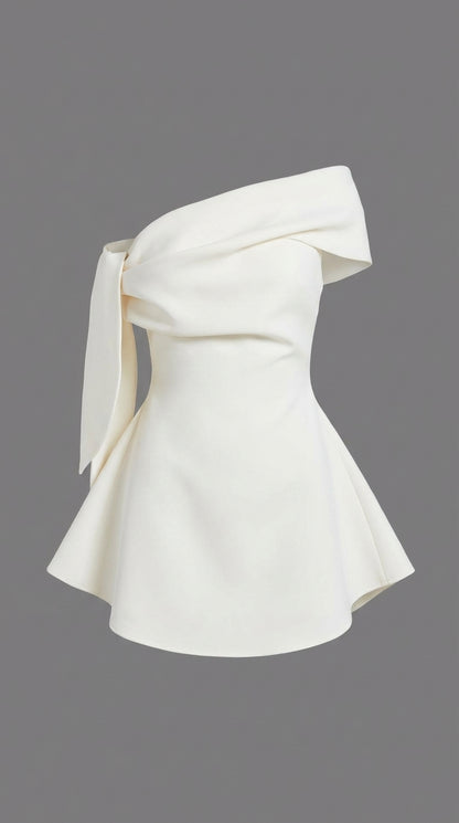 Calwa Asymmetric One Shoulder Flare Mini Dress