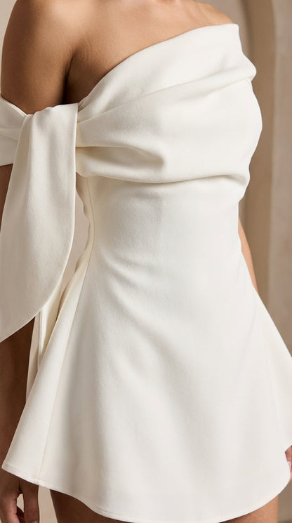 Calwa Asymmetric One Shoulder Flare Mini Dress