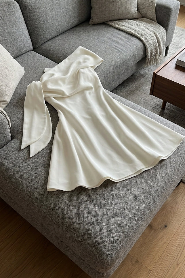 Calwa Asymmetric One Shoulder Flare Mini Dress
