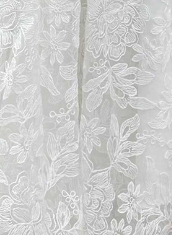White Floral Lace A-Line Midi Dress