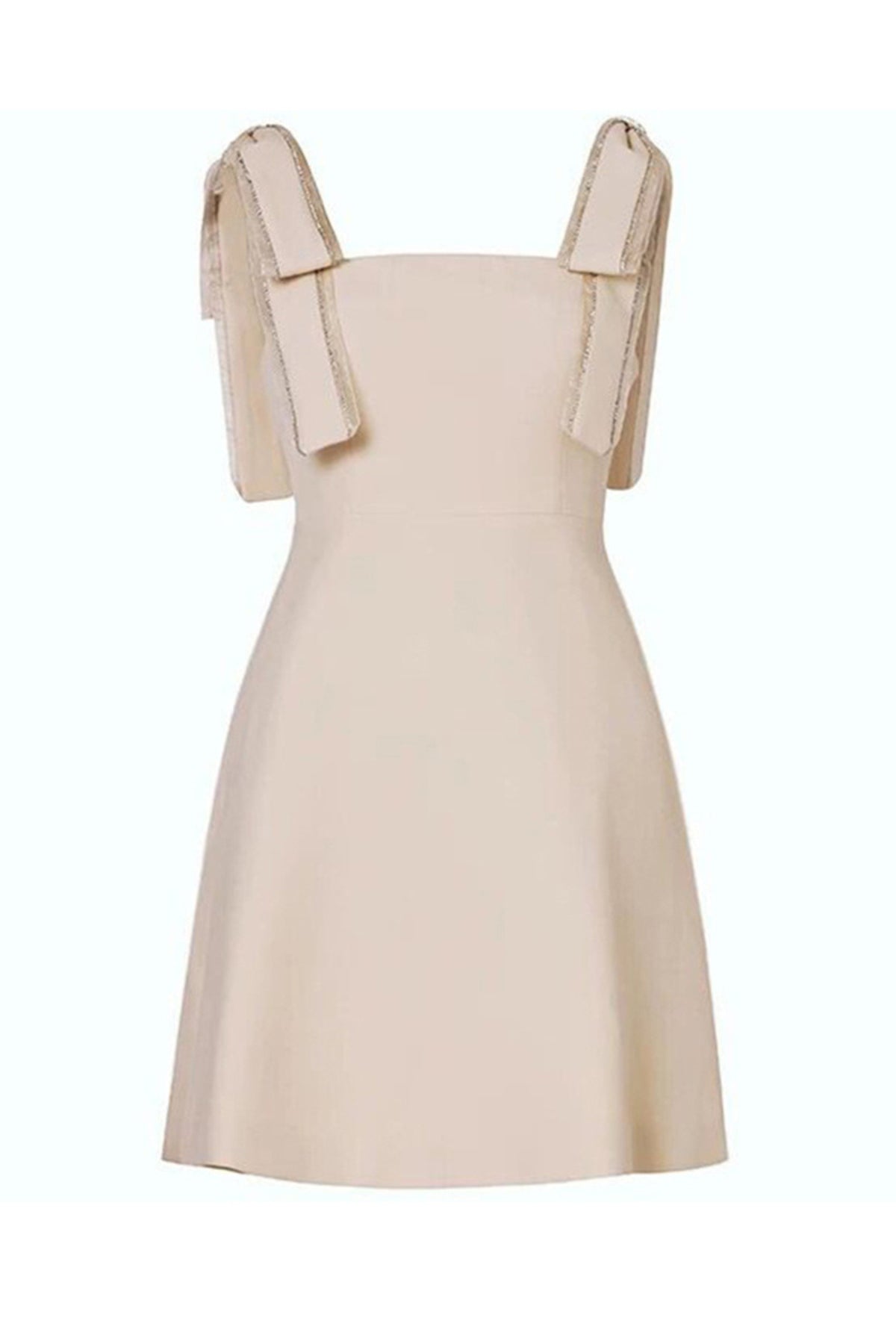 A line mini dress in beige