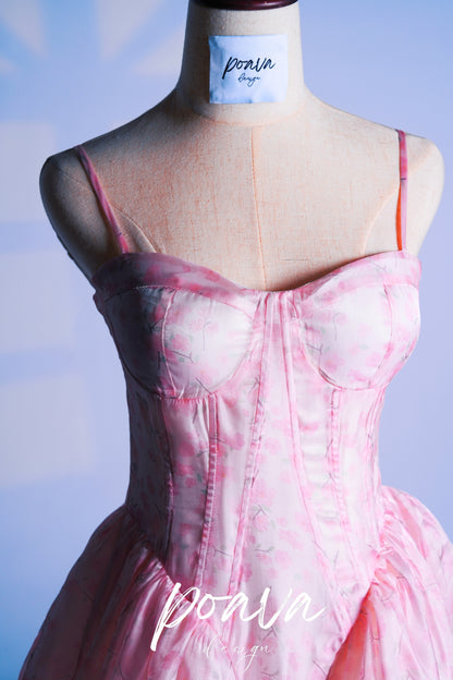 flower printed mini dress in pink