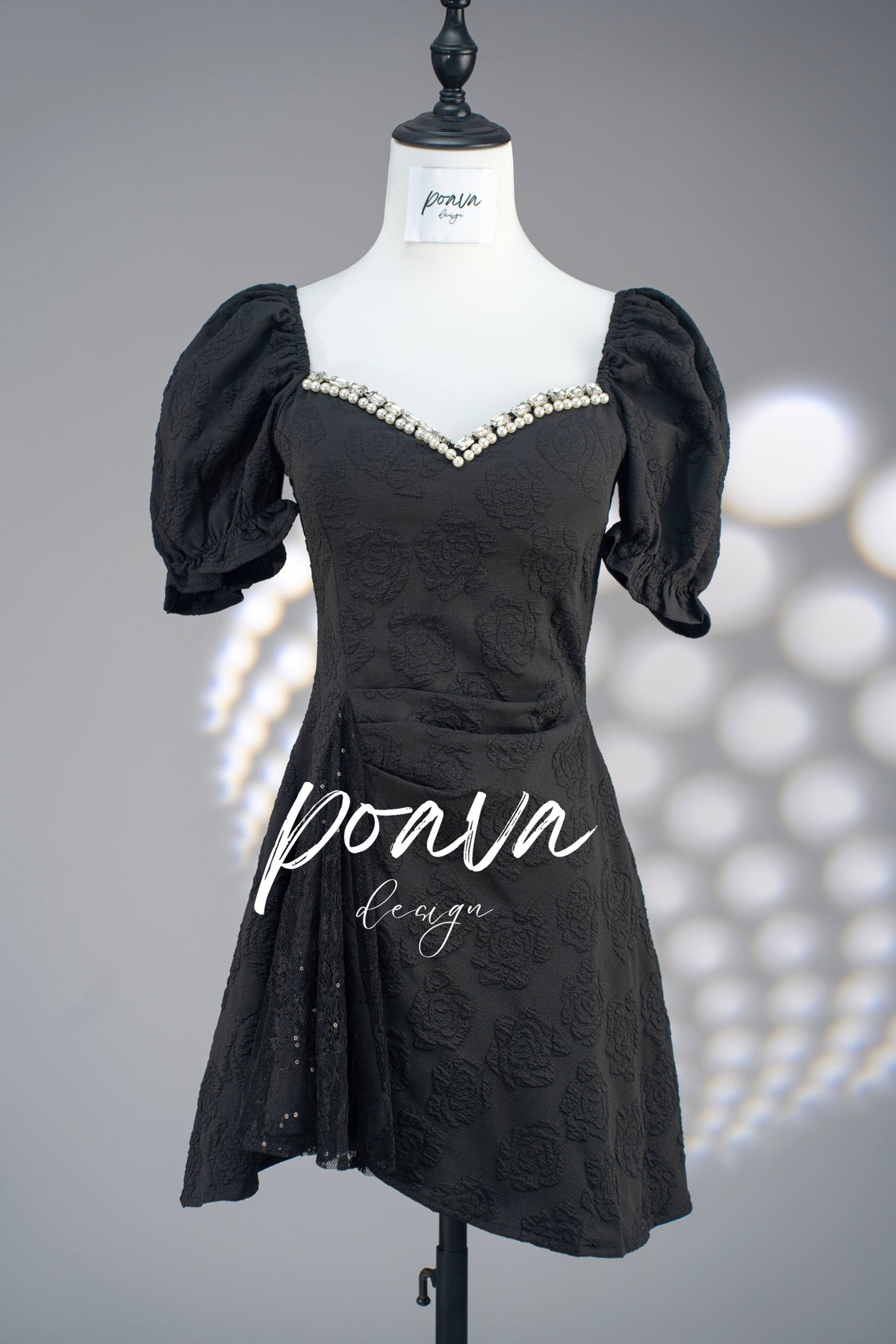 Enchanted LBD mini dress in black