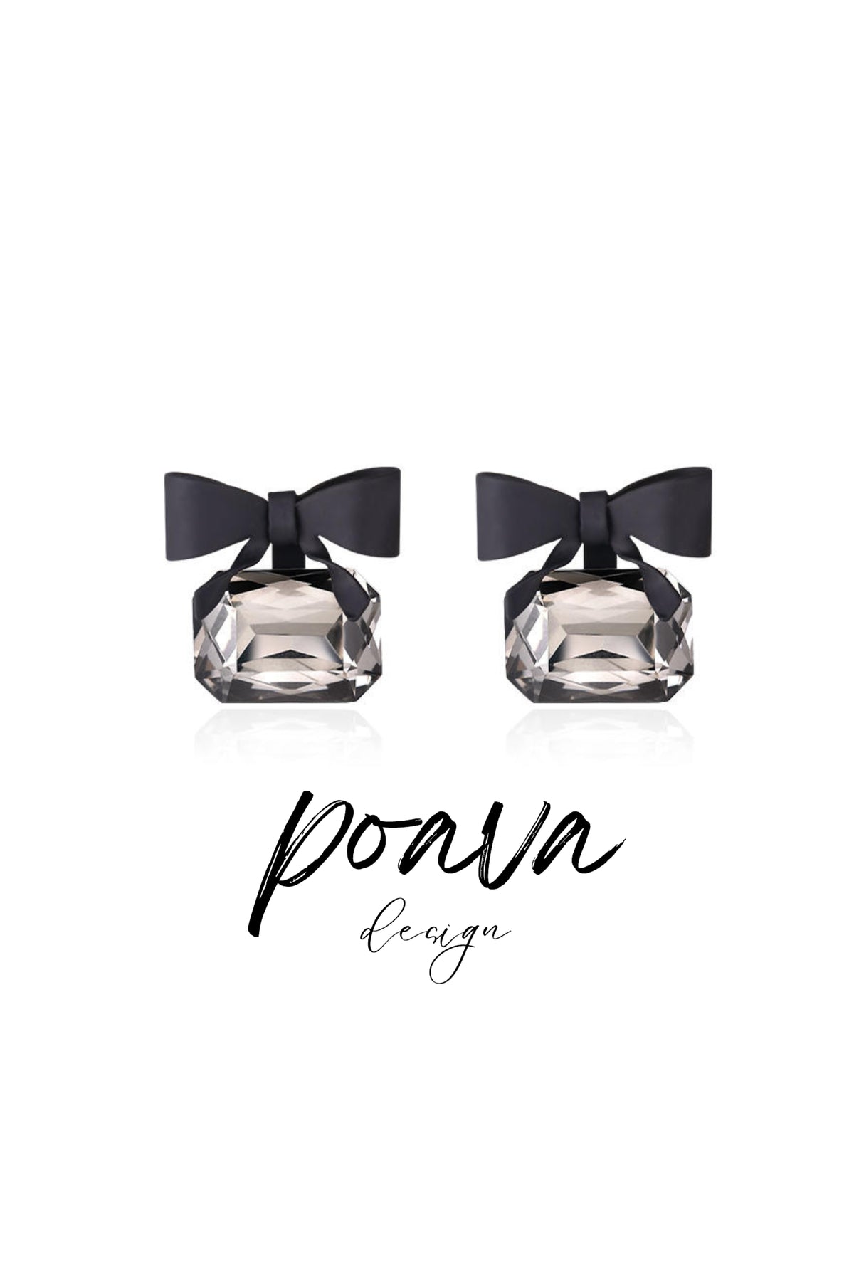 Black bow Embellished earrings